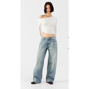 Bershka Boyfriend Wide Legs Jeans Womens Size 12 New $79